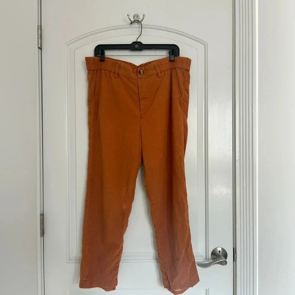 American Eagle linen blend Boho High Rise Casual Pants Camel Brown size medium - Picture 11 of 11